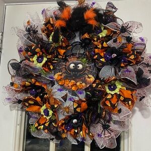 Homemade fall Halloween wreath